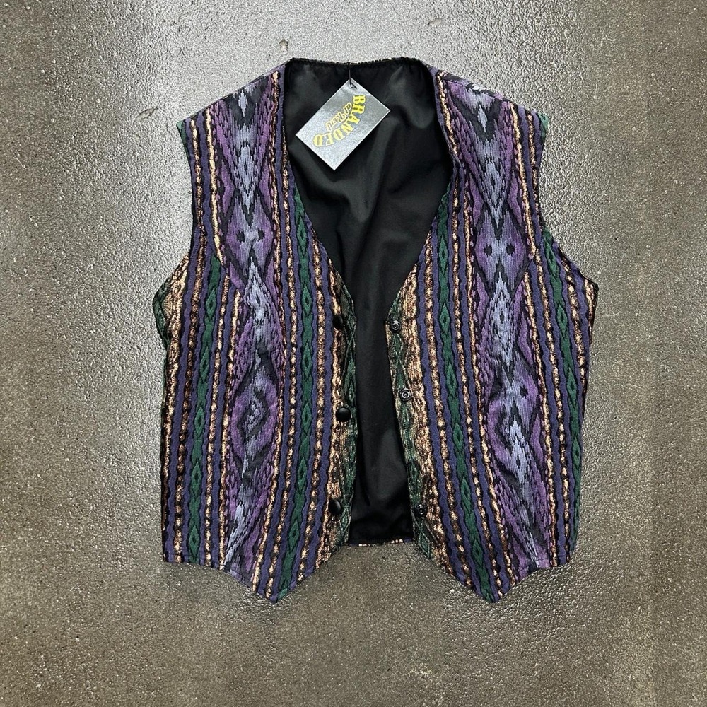 Vintage Aztec Print Colorful Business Casual Vest